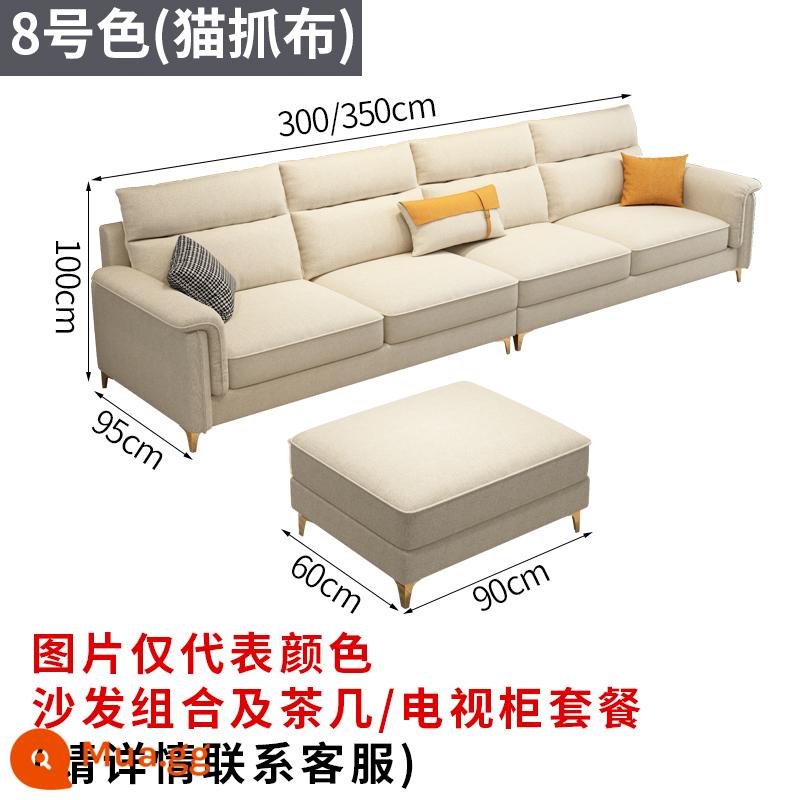 Màu kem phong cách công nghệ sofa vải phòng khách căn hộ nhỏ đơn giản hiện đại vải nhẹ sang trọng hàng thẳng nhà mới 2023 - Màu số 8 (vải mèo cào)