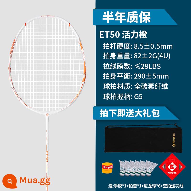 Vợt cầu lông chính hãng Xunfeng Xunfeng KC21 full carbon fiber siêu nhẹ chuyên nghiệp K520Pro Bộ vợt đơn và đôi - Đơn: ET-50 Cam rực rỡ (gửi 6 bóng + 1 keo dán tay + bọc vợt)