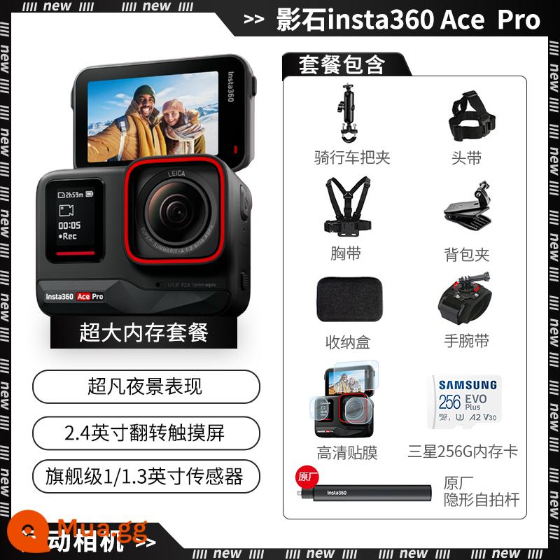 Insta360/Shadow Stone Ace Pro camera thể thao toàn cảnh góc cực rộng cưỡi mô tô lướt ván trượt tuyết du lịch - Gói dung lượng siêu lớn [Tham khảo bộ phận chăm sóc khách hàng để biết những điều bất ngờ]