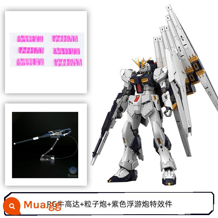 Mô hình lắp ráp Bandai 57842 1/144 RG 32 RX-93 gia súc lên đến NU V lên đến Amuro - RG NiuGundam + pháo hạt + pháo nổi màu tím bộ phận hiệu ứng đặc biệt