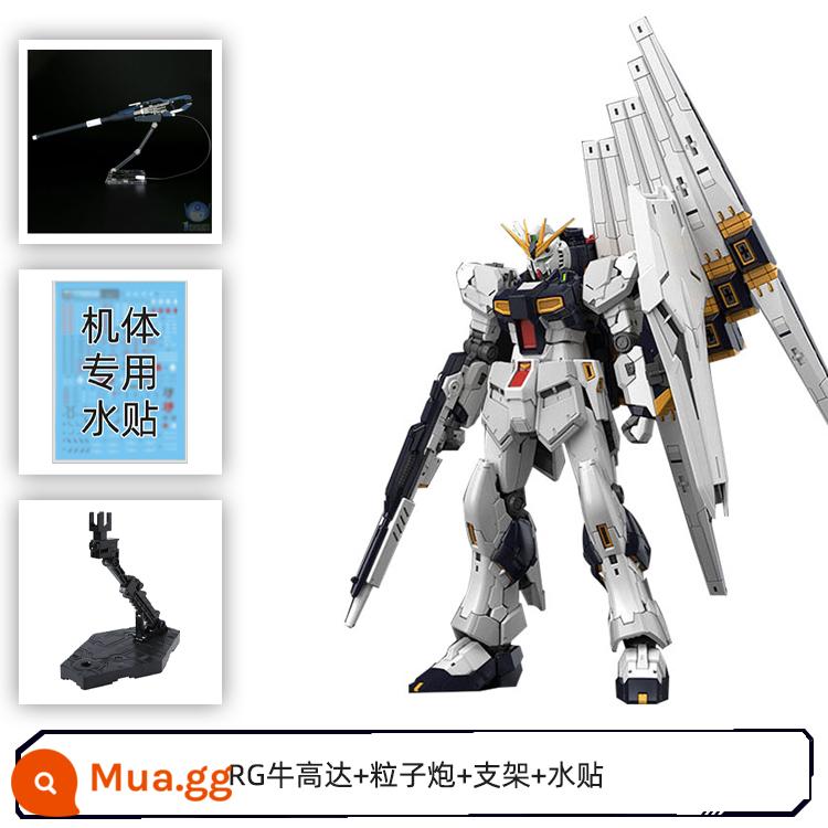 Mô hình lắp ráp Bandai 57842 1/144 RG 32 RX-93 gia súc lên đến NU V lên đến Amuro - RG NiuGundam + Pháo hạt + Giá đỡ + Nhãn dán nước