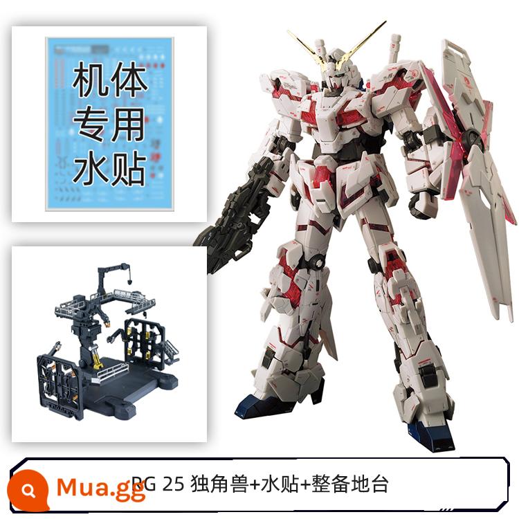 Mô hình Bandai 16741 RG 25 1 144 RX-0 UNICORN Gundam Unicorn Gundam - RG 25 Unicorn + khung đỡ đa năng + miếng dán nước