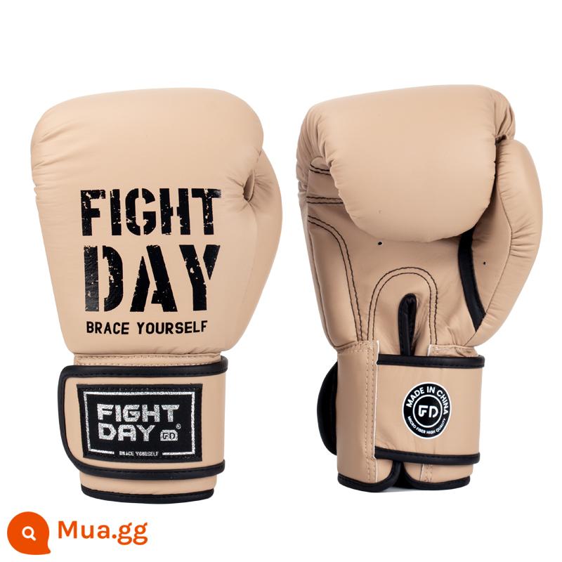 Găng tay Boxing Găng tay Matte Găng tay Matte Găng tay Đàn ông và Phụ nữ Thai Boxing Training Sand - kaki vàng