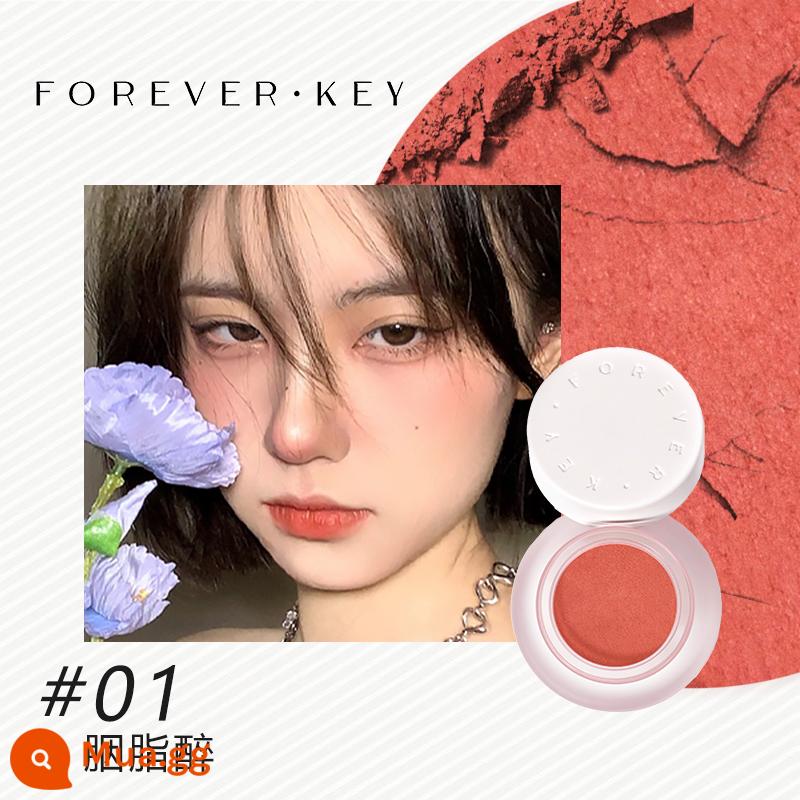 Phấn má hồng dạng bùn Foreverkey new 2022 đơn sắc đỏ mặt trời má hồng tím xanh dương mờ tự nhiên cho nữ - 01#rouge say rượu