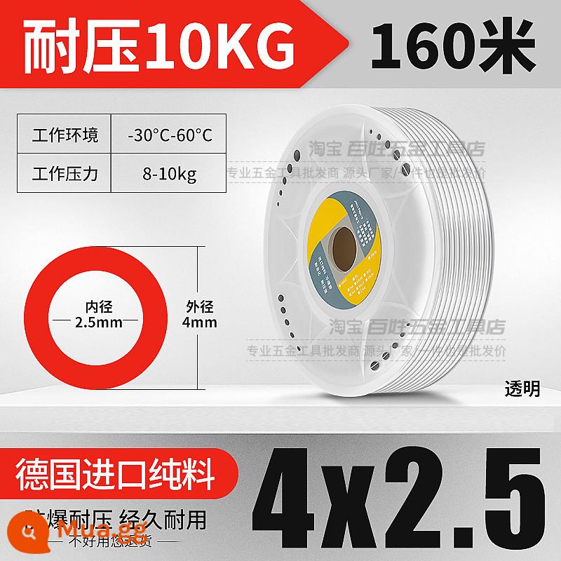 Pu8*5 Ống áp suất không khí 8 mm Vòi bơm áp suất cao 10 mm - 4x2,5 trong suốt (160 mét)