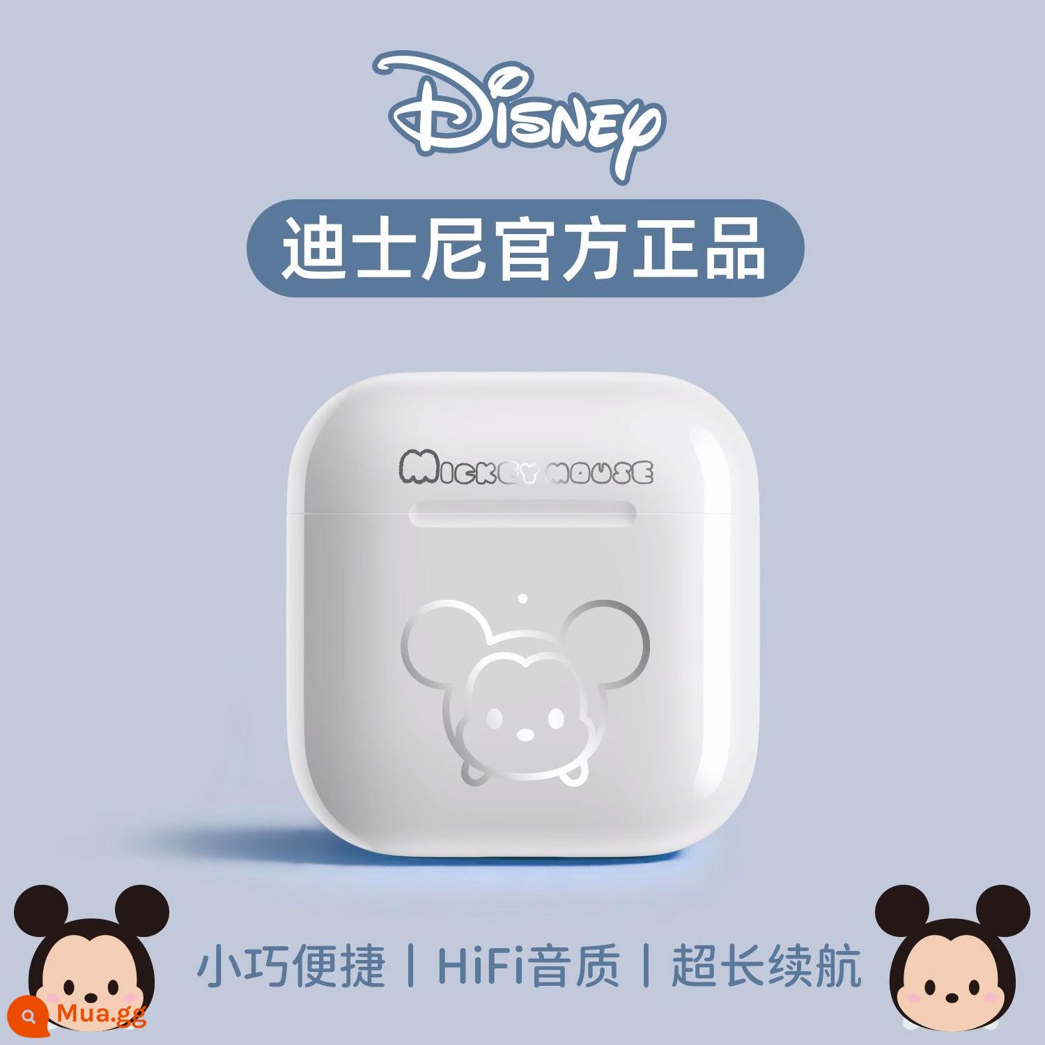 Tai nghe bluetooth mới của Disney mẫu cô gái không dây thể thao chống ồn chất lượng cao phù hợp với Huawei Apple Android - Mickey-White [mở nắp và kết nối với loa CD gốc々sạc TYPE-C々thời gian chờ 8H]