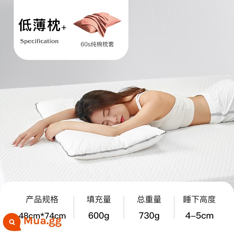 RAVERFIR BOMB PILLOW KEMORTORITE SINH VIÊN TUYỆT VỜI COTTOT COTTN COTTER CTER - Gối thấp siêu mềm [gói đơn/hoàn toàn bằng cotton kháng khuẩn] + vỏ gối dạng hộp mù [cuộc sống cần những điều bất ngờ nho nhỏ]