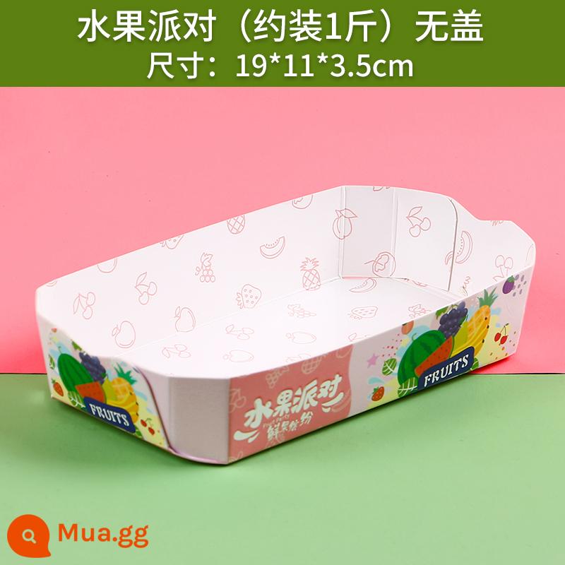 Hộp bao bì giấy hình thuyền dùng một lần dâu tây anh đào lớn khay đựng trái cây hộp bao bì vàng cao cấp 1 catties - Hộp Giấy Tiệc Hoa Quả [50 cái] không nắp