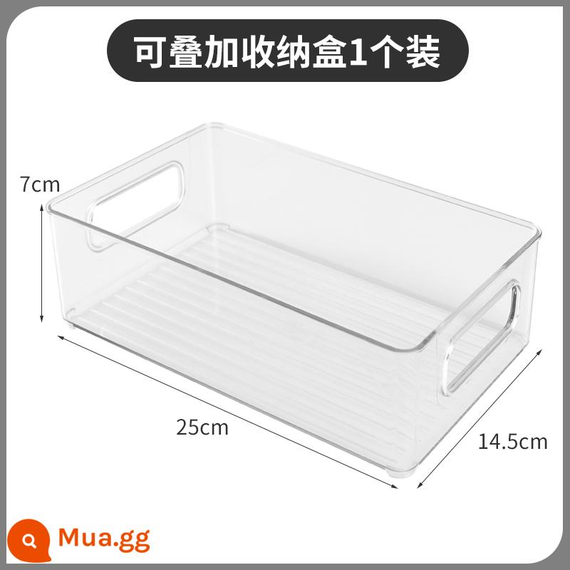 Trong suốt hộp lưu trữ để bàn nhựa acrylic đồ lặt vặt ký túc xá sinh viên mỹ phẩm văn phòng phẩm hoàn thiện hộp bàn hộp - Hộp đựng có thể xếp chồng lên nhau [1 cái]