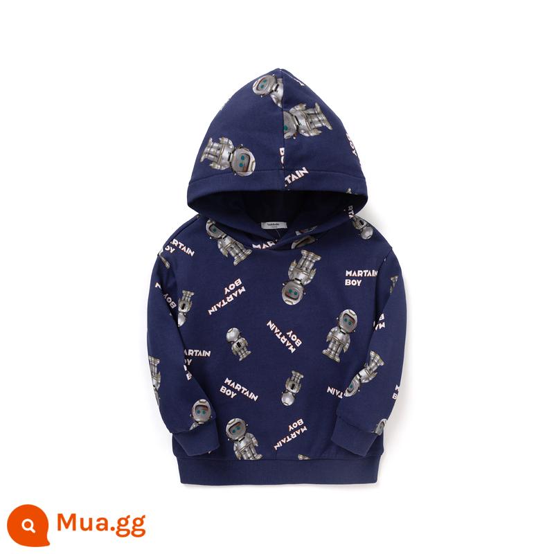 Balabala Áo Len Nỉ Bé Trai Lớn Áo Hoodie Bé Trai Mùa Đông 2022 Mới Quần Áo Trẻ Em Trẻ Em Đáy Áo Sơ Mi Xu Hướng - tông xanh 00388