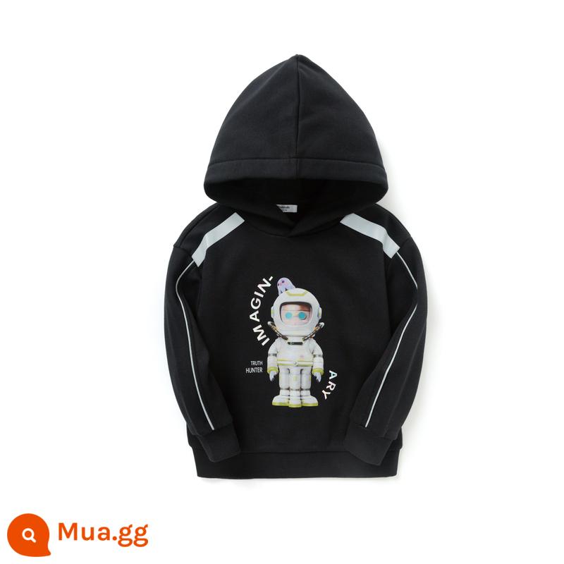 Balabala Áo Len Nỉ Bé Trai Lớn Áo Hoodie Bé Trai Mùa Đông 2022 Mới Quần Áo Trẻ Em Trẻ Em Đáy Áo Sơ Mi Xu Hướng - đen 90001