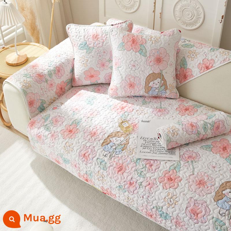 Giá Đặc Biệt Giải Phóng Mặt Bằng Vải Cotton Nguyên Chất Sofa Đệm Chống Trơn Trượt Bắc Âu Đơn Giản Bốn Mùa Đa Năng Đệm Sofa Cotton Khăn - cô bé