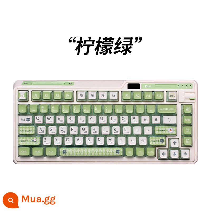 Điểm kzzi Kezhi K75 không dây 3 chế độ đệm núm macro RGB bột vàng nhanh bạc V2 bàn phím cơ - Lemon Green