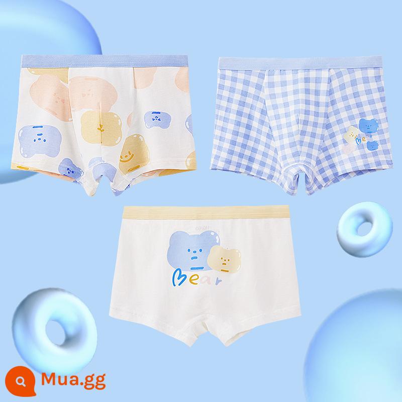 Đậu Đỏ Quần Lót Trẻ Em Bé Trai Modal Lót Cotton Kháng Khuẩn Mùa Hè Mỏng Phần Lớn Trẻ Em Tam Giác Vuông Quần Short - DK101 Alice Xanh