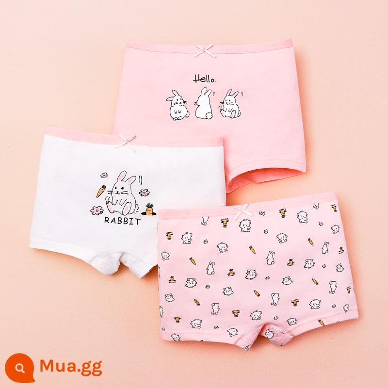 Quần đùi bé gái đậu đỏ quần đùi cotton nguyên chất không kẹp PP bé gái quần đùi tam giác kháng khuẩn cho bé gái trung và lớn - AD202 trước thỏ như gấm-1