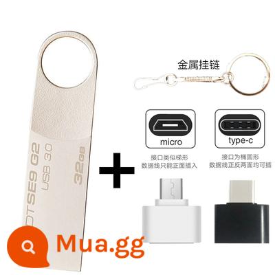 [Chính thức Flagship Chính hãng] Ổ đĩa flash USB3.0 tốc độ cao Điện thoại di động và máy tính 256G Dung lượng lớn 512g64G128G - Bạc 32G (thay thế trọn đời)