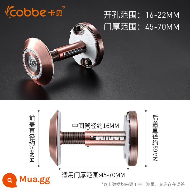 Gương cửa mắt mèo Kabe chống cạy cổng chống trộm kiểu cũ camera gia đình phổ thông độ nét cao chuông cửa thông thường có lỗ cắm - Model nâng cấp = khoảng cách lỗ 16-22mm = độ dày cửa 45-70mm (Honggu)