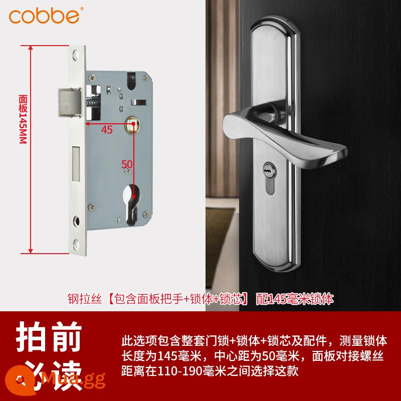 Khóa cửa phòng ngủ Kabe trong nhà cửa phòng khóa cửa gỗ không thay lỗ kiểu cũ tay nắm cửa hộ gia đình đa năng - Loại C [trọn bộ] thân khóa 145