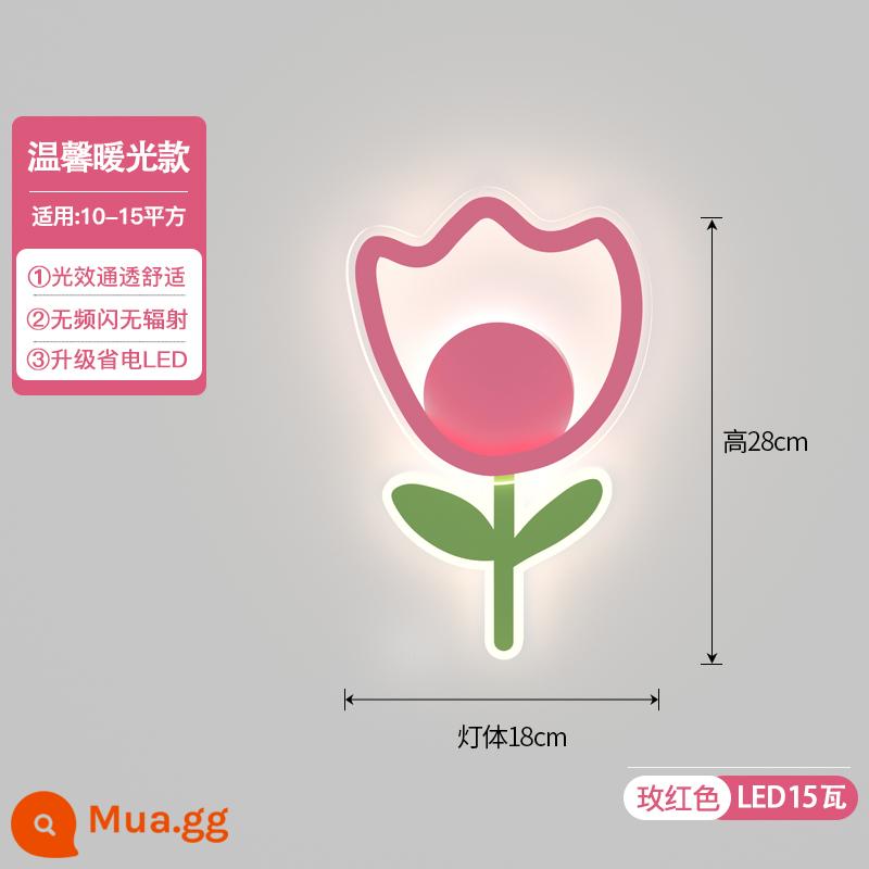 Hoạt Hình Đèn Tường Phòng Ngủ Đèn Ngủ Bé Gái Công Chúa Bắc Âu Sáng Tạo Thời Trang Phòng Trẻ Em Lối Đi Đèn Tường Cầu Thang - Đèn đỏ ấm áp 28x18cm Lắp đặt đục lỗ 15W