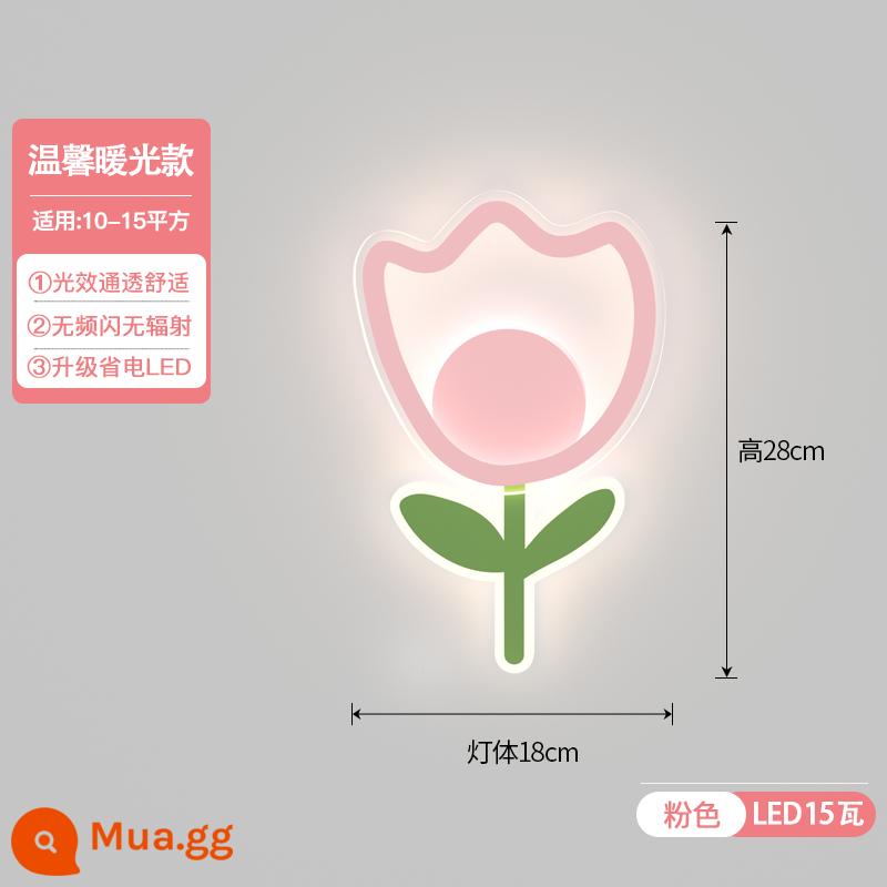 Hoạt Hình Đèn Tường Phòng Ngủ Đèn Ngủ Bé Gái Công Chúa Bắc Âu Sáng Tạo Thời Trang Phòng Trẻ Em Lối Đi Đèn Tường Cầu Thang - Đèn ấm hồng 28x18cm lắp đặt đục lỗ 15W