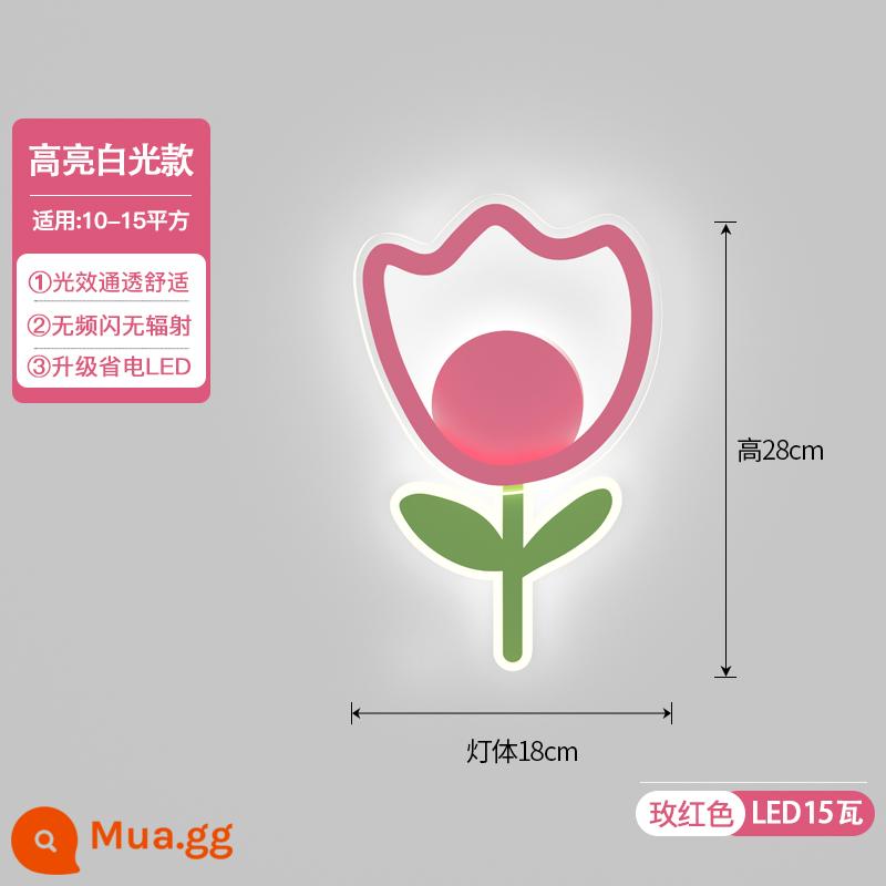 Hoạt Hình Đèn Tường Phòng Ngủ Đèn Ngủ Bé Gái Công Chúa Bắc Âu Sáng Tạo Thời Trang Phòng Trẻ Em Lối Đi Đèn Tường Cầu Thang - Đèn đỏ 28x18cm trắng đục lỗ lắp đặt 15W