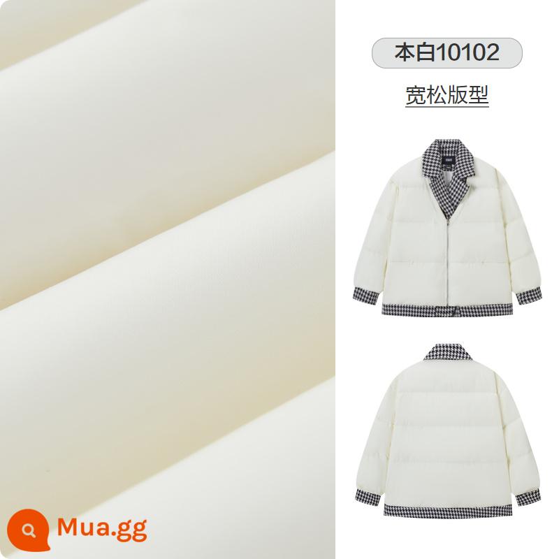 Morima Down Áo khoác Ladies Phiên bản dài của Chito Term Stitching Loose Jacket 2022 Mùa đông Mô hình mới Giải trí ấm áp hàng đầu - Màu trắng nguyên bản [vịt trắng xuống] 10102