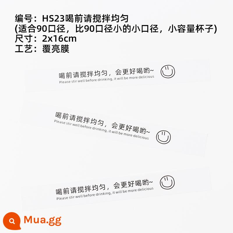 Tiếng Anh CÓ MỘT NGÀY TỐT LÀNH Lưới Đỏ INS Tự Dán Trà Sữa Miếng Dán Cà Phê Miếng Dán Dải Miếng Dán Chống Thấm Nước - HS23 Vui lòng khuấy đều trước khi uống - 100 miếng (thích hợp cho đường kính nhỏ 80-90, nắp phẳng)