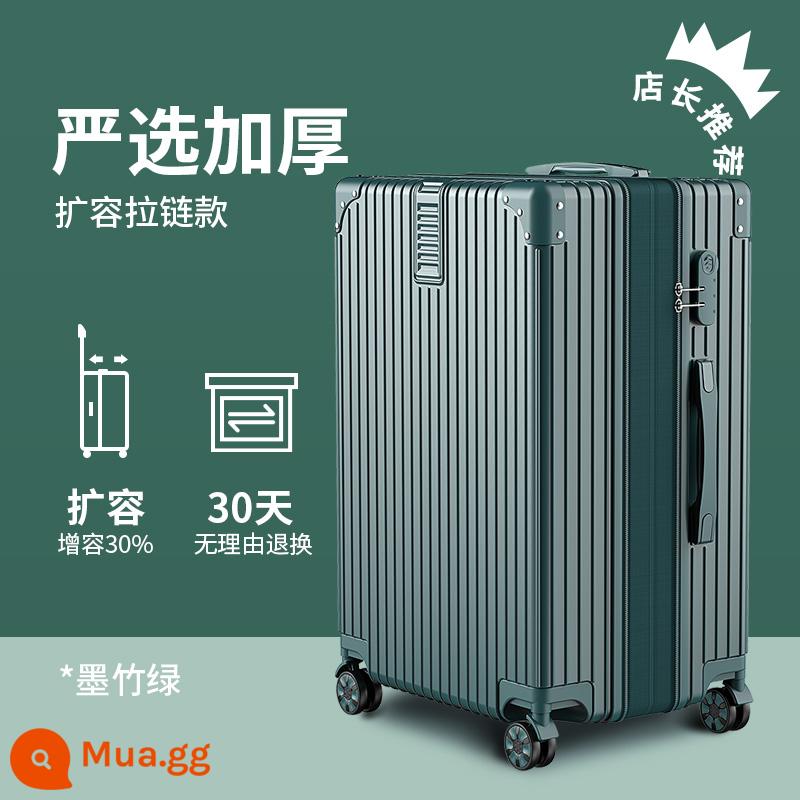 Vali Nữ Công Suất Lớn 32 Inch Xe Đẩy Ốp Lưng Nam Đa Năng Bánh Xe Mật Khẩu Bao Da Mới 2022 Vali Bền Đẹp - Tre Xanh Đen [Mô hình mở rộng được lựa chọn nghiêm ngặt - Công suất tăng 30%]