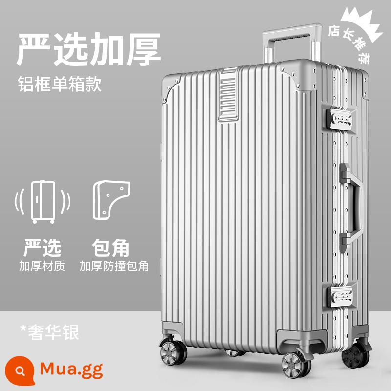 Vali Nữ Công Suất Lớn 32 Inch Xe Đẩy Ốp Lưng Nam Đa Năng Bánh Xe Mật Khẩu Bao Da Mới 2022 Vali Bền Đẹp - Màu bạc sang trọng [khung nhôm được lựa chọn nghiêm ngặt]