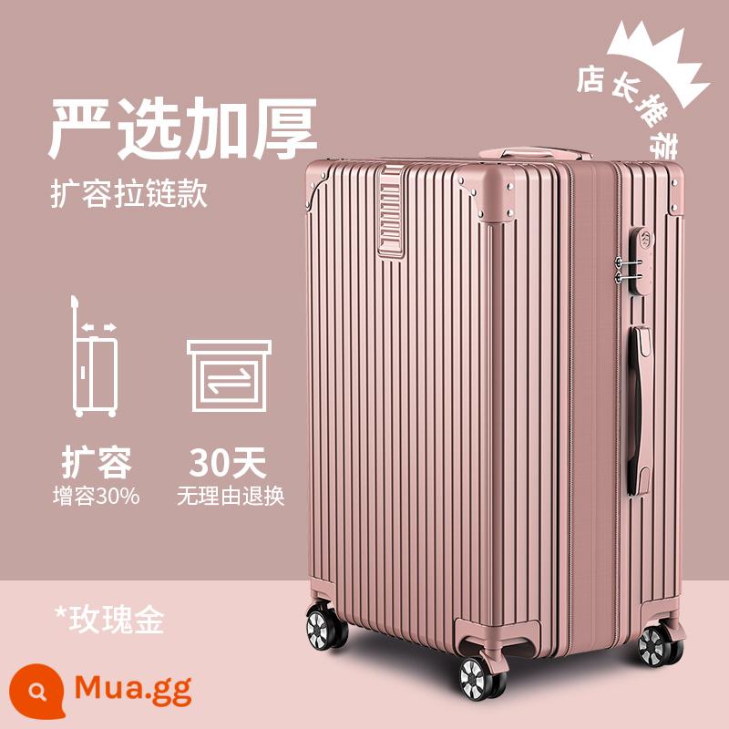 Vali Nữ Công Suất Lớn 32 Inch Xe Đẩy Ốp Lưng Nam Đa Năng Bánh Xe Mật Khẩu Bao Da Mới 2022 Vali Bền Đẹp - Rose Gold [Mô hình mở rộng được lựa chọn nghiêm ngặt - Công suất tăng 30%]