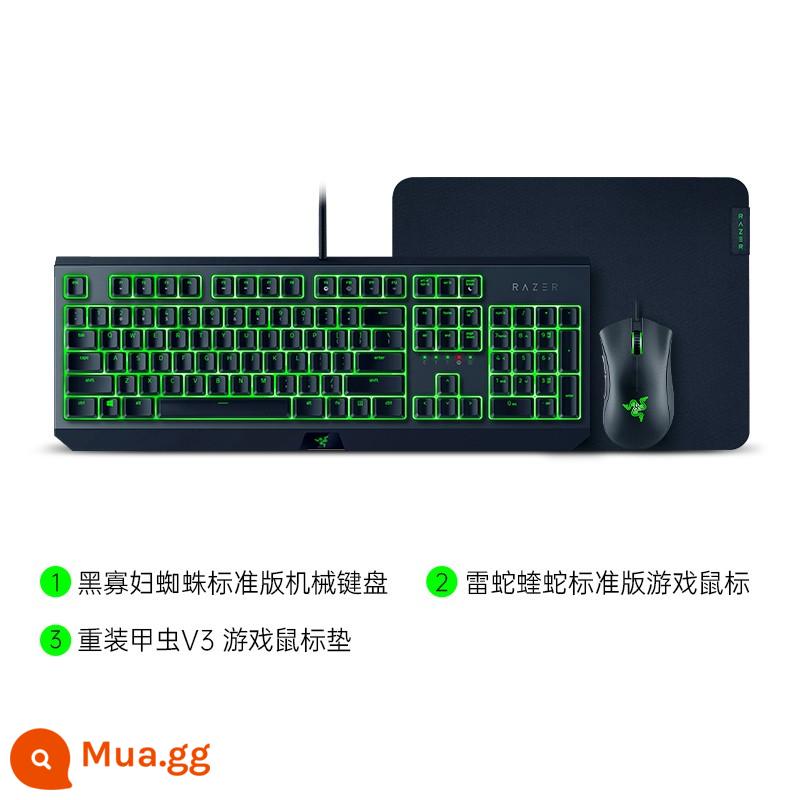 Razer Thunder Snake Góa Phụ Đen Nhện Tiêu Chuẩn Phiên Bản Đèn Nền 104 Phím Thi Đấu Máy Tính Bàn Phím Cơ Có Dây - Bộ bàn phím chuột + pad chuột tiêu chuẩn