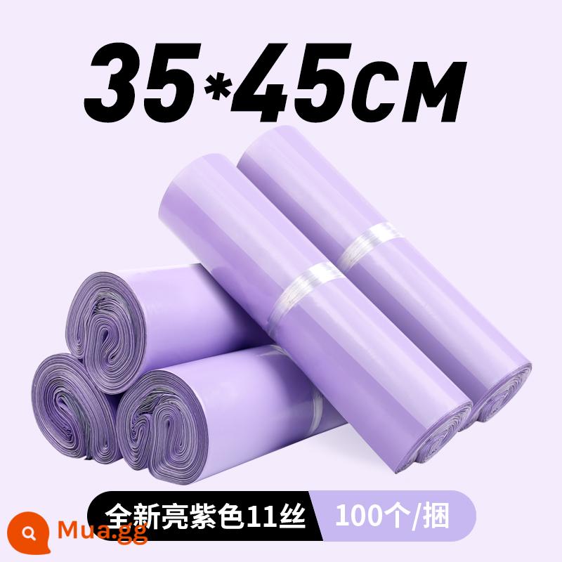 Túi chuyển phát nhanh màu tím dày đóng gói túi hậu cần túi không thấm nước bao bì quần áo Taobao túi phá hủy tùy chỉnh bán buôn - Màu tím dày sang trọng 35x45 [100 miếng]