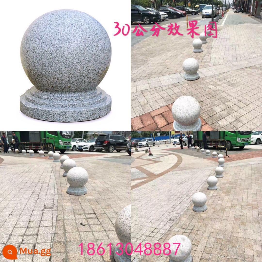 Tự nhiên chống va chạm bóng đá rào chắn đá bóng vuông cách ly đá bến tàu đá cẩm thạch đá granite đá tròn - 30cm (45kg)