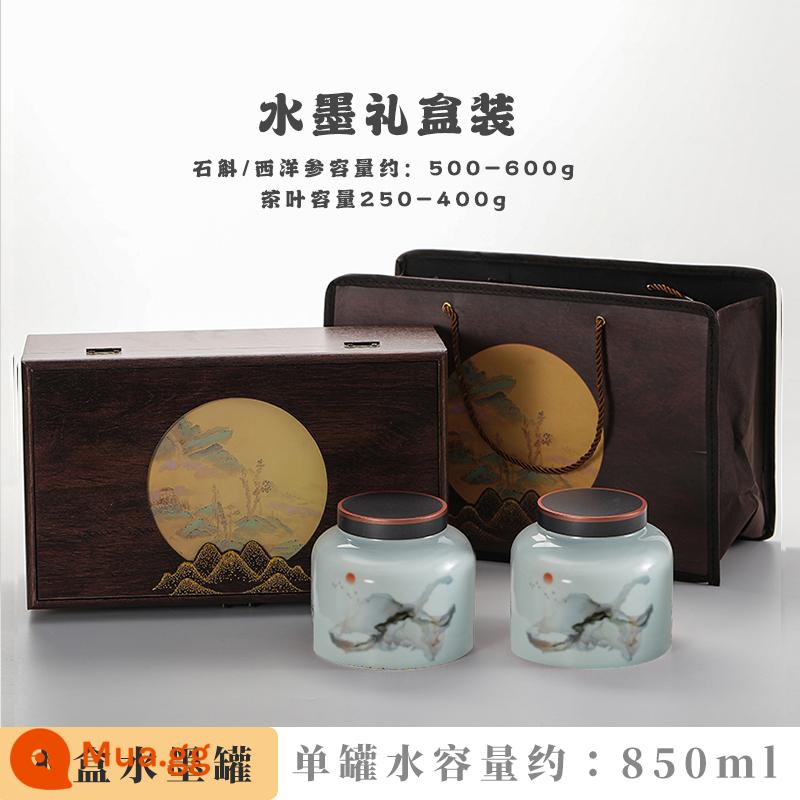 Western Ginseng/Titan/Dendrobium Candidum/Tea Đóng gói trống/Wolfberry Packaging Hộp quà tặng Hộp quà - Hộp mực đôi bằng gỗ