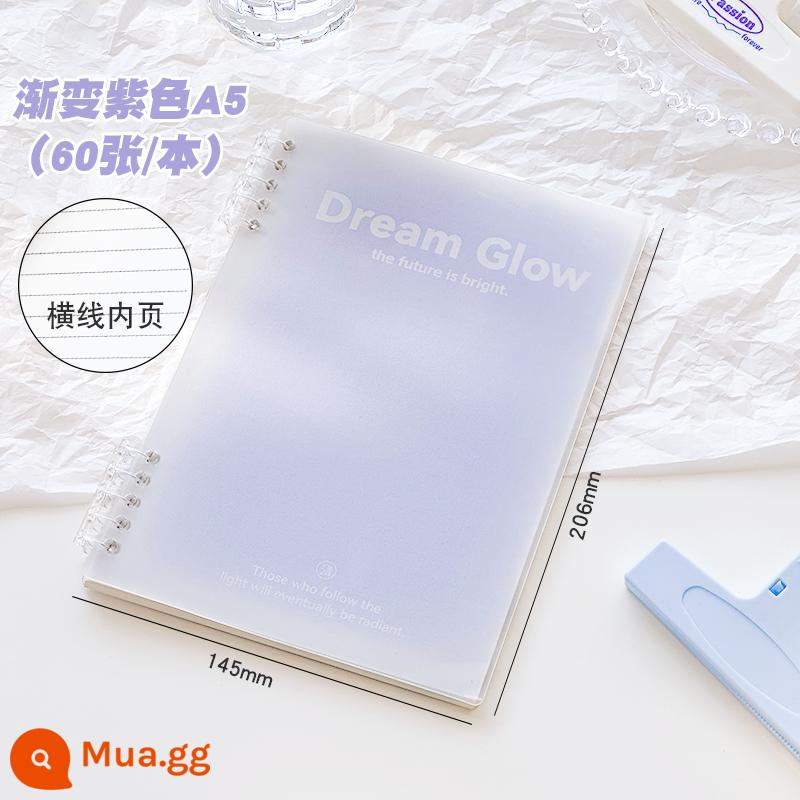 b5 sổ tay rời thân thiện với tay có thể tháo rời giá trị cao đơn giản gradient học sinh a5 notepad da mềm - ❤Mộng Tím A5 mới (60 ảnh/cuốn)