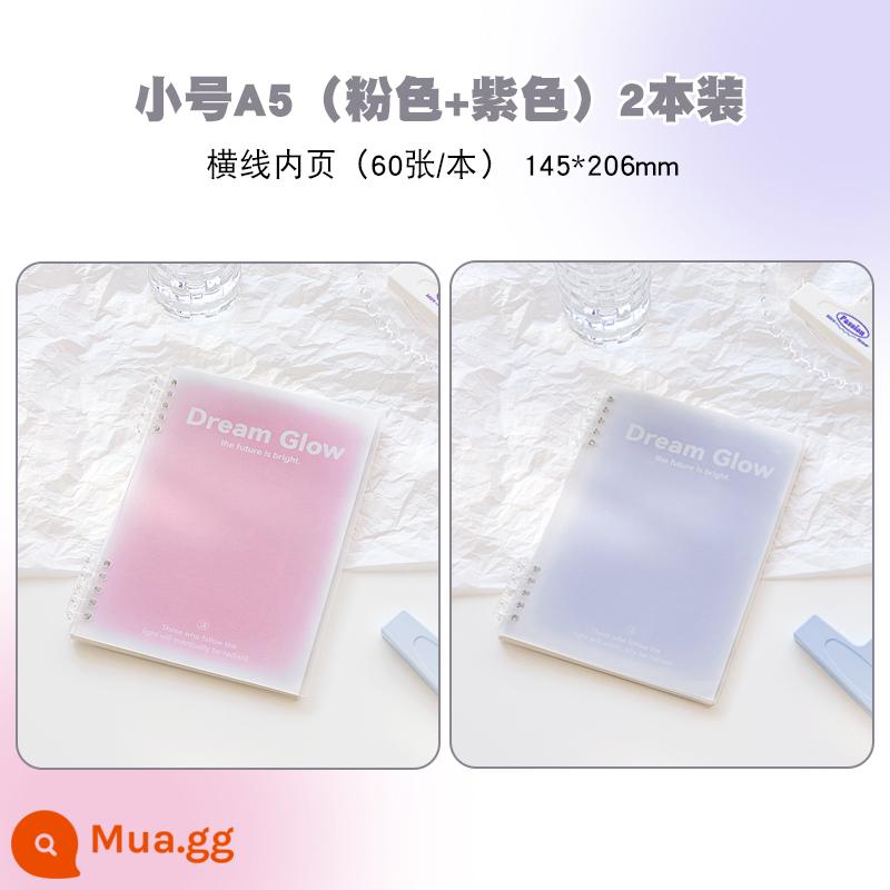 b5 sổ tay rời thân thiện với tay có thể tháo rời giá trị cao đơn giản gradient học sinh a5 notepad da mềm - Mới ❤Kích thước nhỏ A5∣Bột tạo bọt + Tím huyền ảo∣2 gói