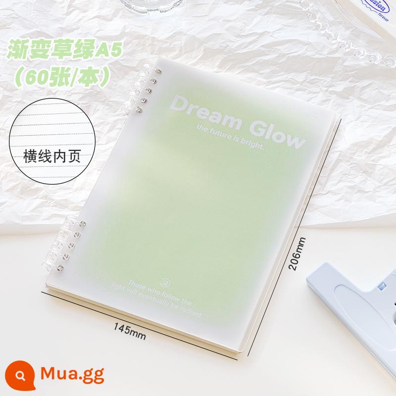 b5 sổ tay rời thân thiện với tay có thể tháo rời giá trị cao đơn giản gradient học sinh a5 notepad da mềm - ❤Jelly Green A5 mới (60 ảnh/cuốn)