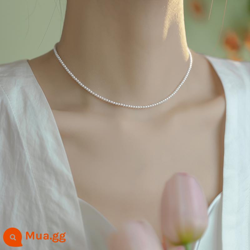 Kích thước 2mm Shijia Zhengyuan hoàn mỹ chói vòng cổ ngọc trai nữ chuỗi xương đòn vàng 14k quà tặng cho bạn gái - Mẫu siêu mịn 2mm 36+4cm