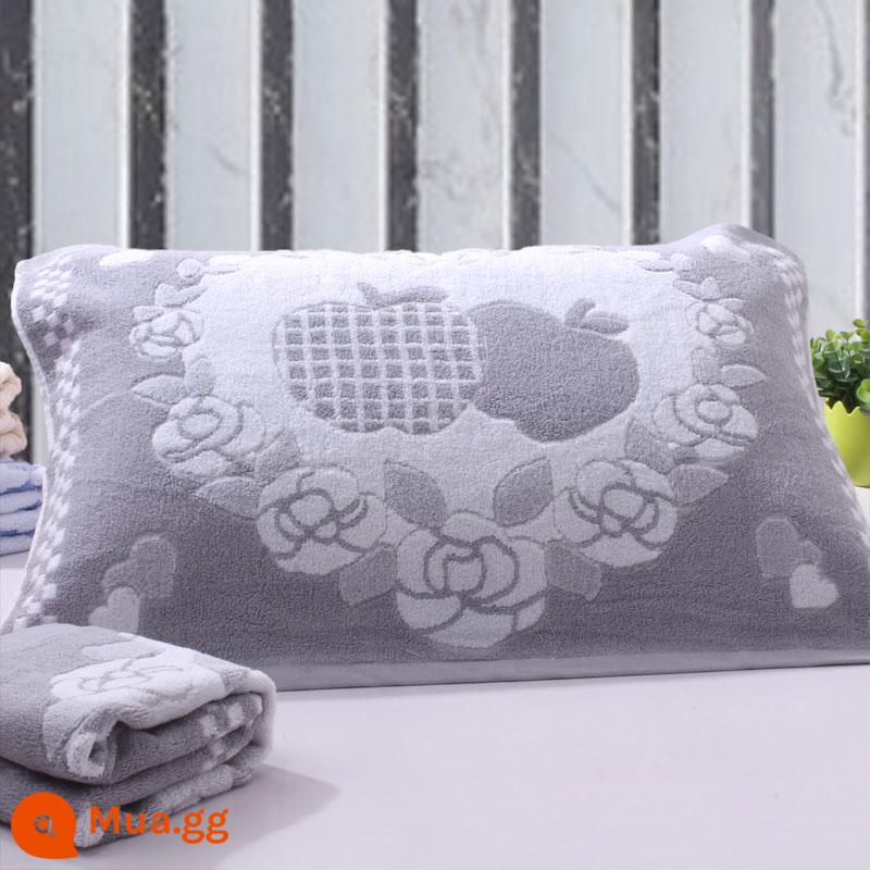 [Đặc Biệt Hàng Ngày] Khuyến Mãi Vỏ Gối Cotton Nguyên Chất Dày Và Cặp Lớn Mềm Mại Hoạt Hình Chính Hãng Không Phai Màu - Gói 2 màu xám táo