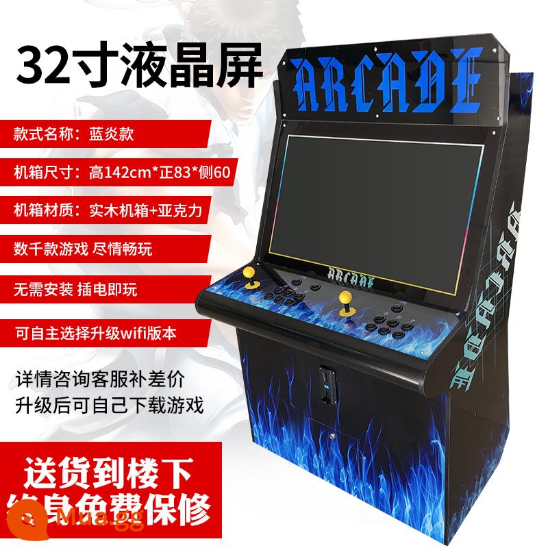 Bảng điều khiển trò chơi Moonlight Treasure Box 97 King of Fighters Cần điều khiển đôi Chiến đấu Arcade Street Fighter Hoài cổ Máy tính để bàn lớn Trang chủ Vận hành bằng tiền xu - Model 32 inch màu xanh 7 nút 128G 23.000 game wifi phiên bản cao cấp