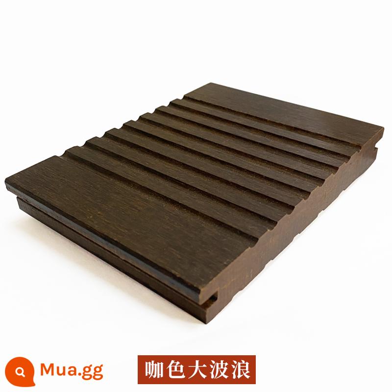 Sàn tre nặng Sàn gỗ tre chịu lực cao ngoài trời Công viên chống ăn mòn Carbon sâu Đường ván Cảnh quan Tấm thép tre ngoài trời Sân thượng - Sóng lớn màu nâu