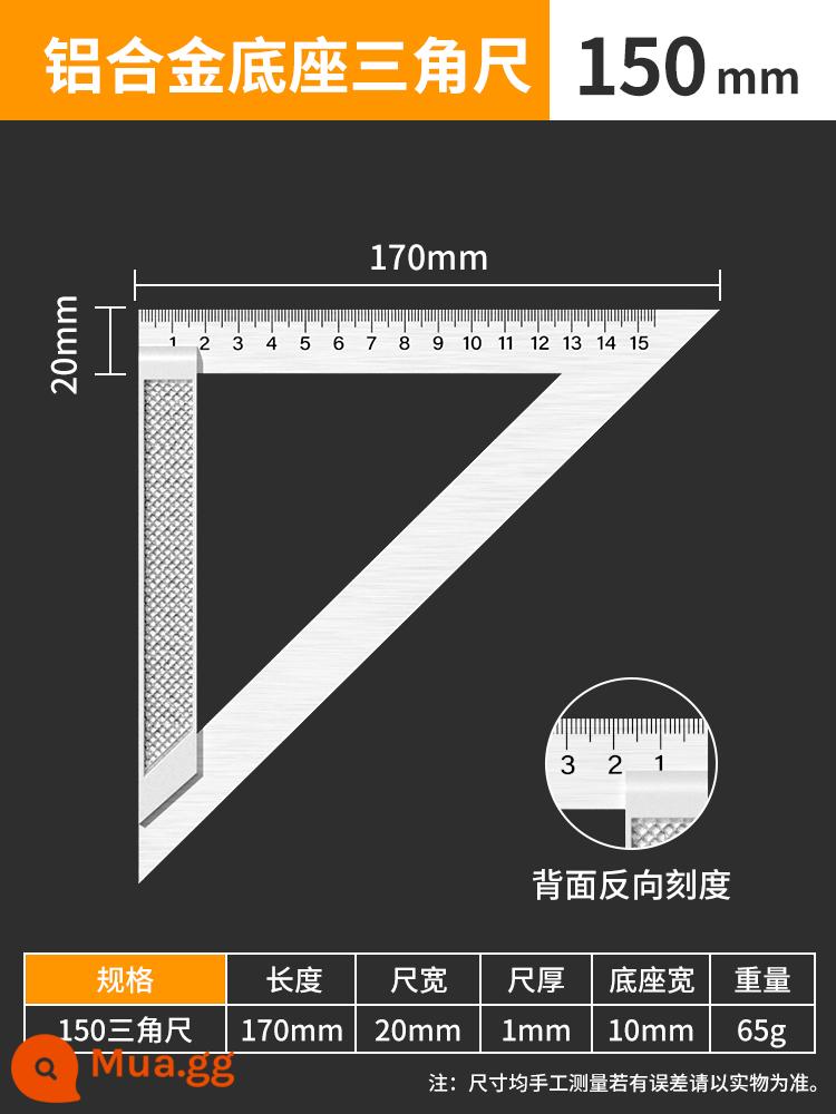 Thước góc inox dày thước góc phải di động 90 độ đa năng mộc thước tam giác xoay thước đo góc thước Daquan - (Mẫu kinh tế) Thước tam giác 150MM