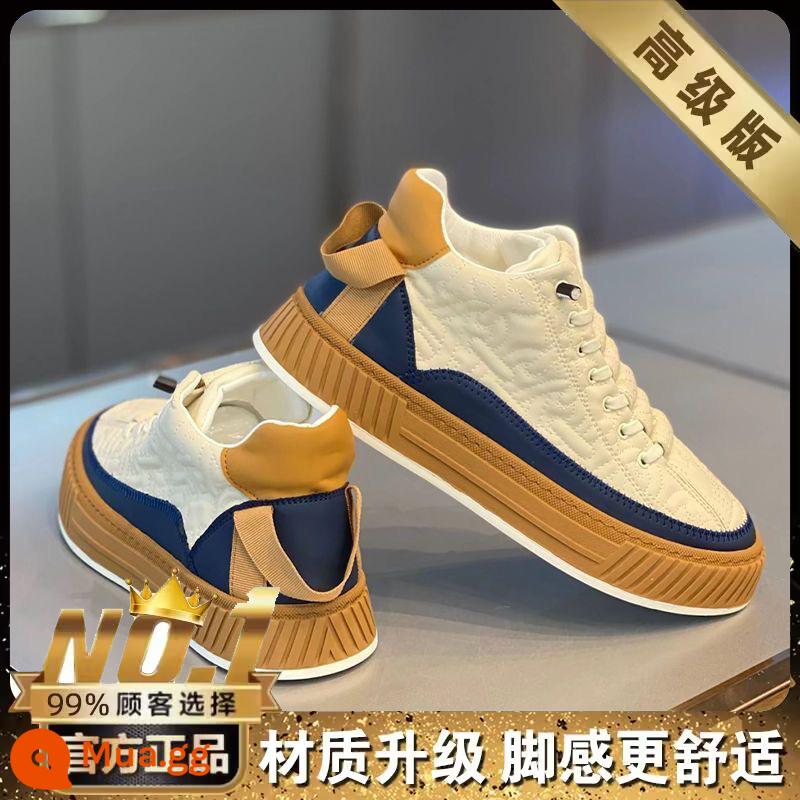 Nhà Ga Châu Âu Giày Nam Thể Thao Mùa Đông Giày Sneaker Nam Lông Cừu Cotton Giày Da Thường Phù Hợp Với Giày Nhỏ Màu Trắng Hợp Thời Trang - Trắng [cao cấp]