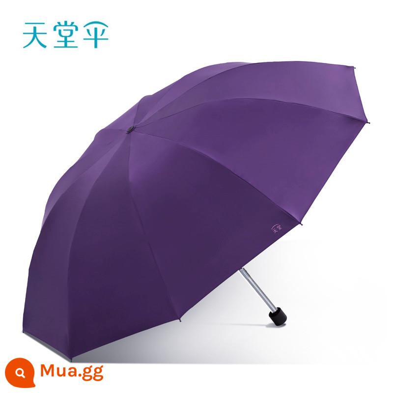 Paradise Umbrella Ô dù quá khổ lớn dành cho nam và nữ Ba nắng và mưa Công dụng kép gấp sinh viên Vinyl đôi Kem chống nắng Dù che nắng - Ô dù đôi màu tím đường kính 110cm