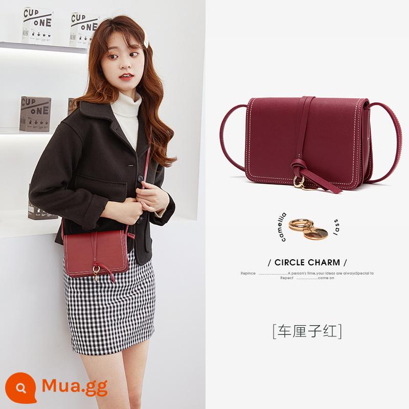 Túi Semir Messenger dành cho nữ trong mùa thu và mùa đông New Niche Túi đeo vai đơn tiên tiến Đa năng Túi Satchel đơn giản Túi xách nữ có họa tiết - màu đỏ