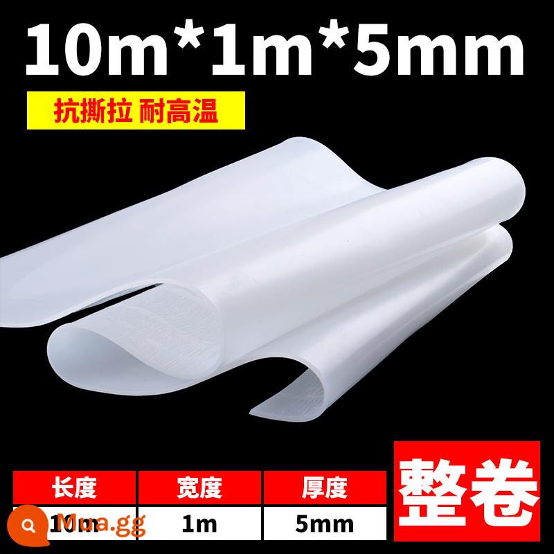 Tấm cao su silicon cao su chịu nhiệt cao su chống sốc đệm đệm đệm silicon gia công cao su silicon dày 3/5/10mm độ đàn hồi cao - [Cuộn đầy đủ 5 mm] 1 mét * 10 mét