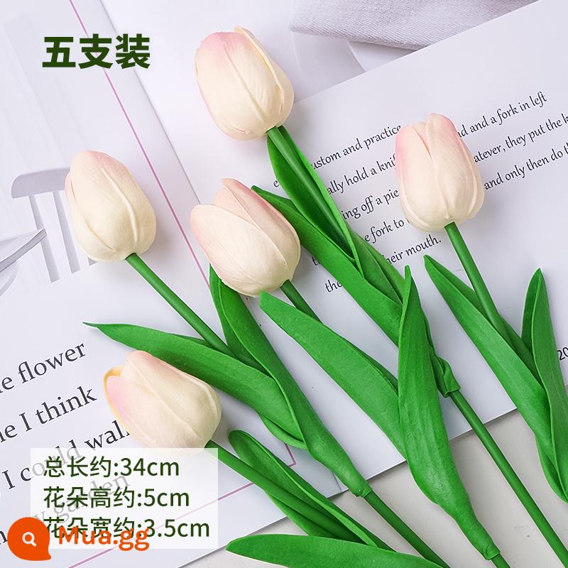 Lưới đỏ mô phỏng hoa tulip Trang trí bánh ngày lễ tình nhân chỉ có nữ thần sắc đẹp trang trí bánh cổ tích nhỏ - Đầu bột màu trắng sữa mô phỏng hoa tulip 10 miếng