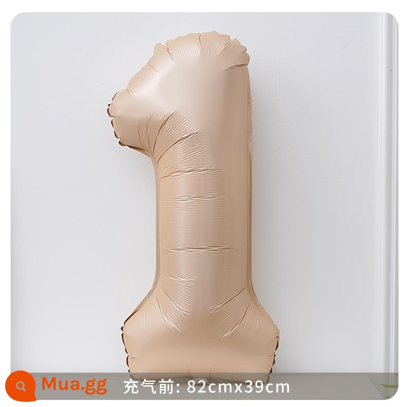 Bong bóng kỹ thuật số màng nhôm trắng 32 inch phong cách Ins sinh nhật đầu tiên bữa tiệc ngoài trời bố trí cảnh đạo cụ chụp ảnh - Phim nhôm kỹ thuật số 32 inch màu caramel 1