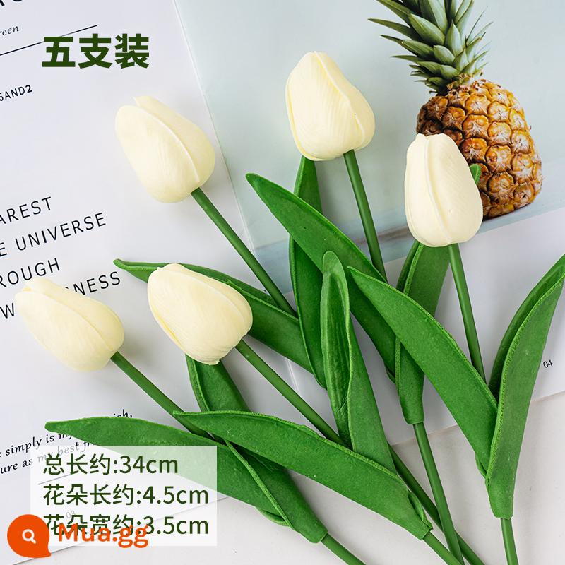 Lưới đỏ mô phỏng hoa tulip Trang trí bánh ngày lễ tình nhân chỉ có nữ thần sắc đẹp trang trí bánh cổ tích nhỏ - Mô phỏng hoa tulip sữa trắng kiểu pu 10 miếng