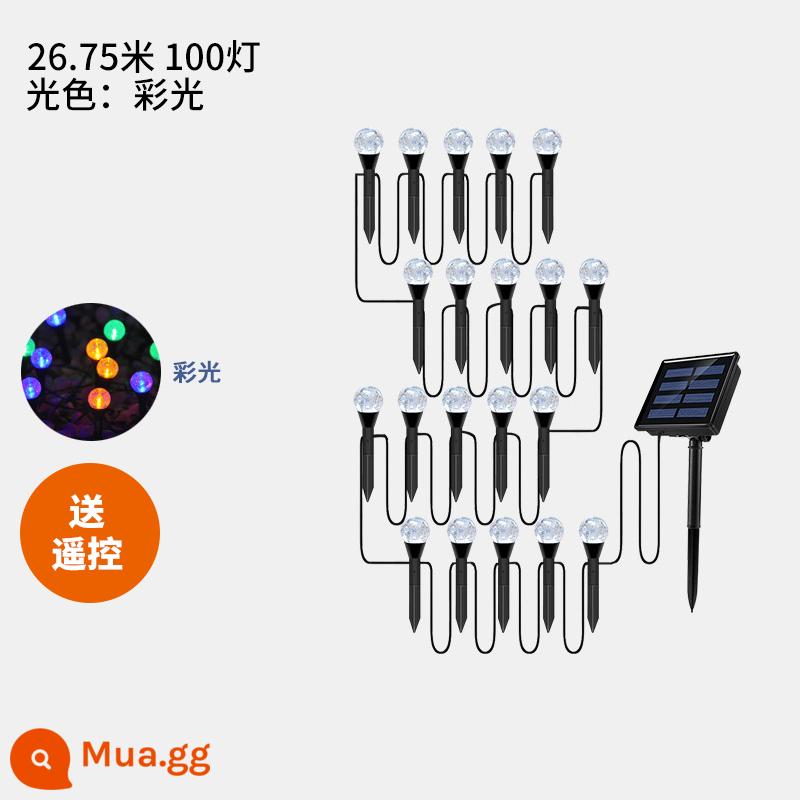 Ánh sáng sân vườn ngoài trời năng lượng mặt trời bong bóng bãi cỏ ánh sáng mặt đất cắm ánh sáng sân vườn biệt thự trang trí bầu không khí cảnh quan ánh sáng nhỏ ánh sáng ban đêm - 100 đèn một lúc [đèn màu] + (0 hóa đơn tiền điện/sẵn sàng lắp đặt/tự động sử dụng khi trời tối)